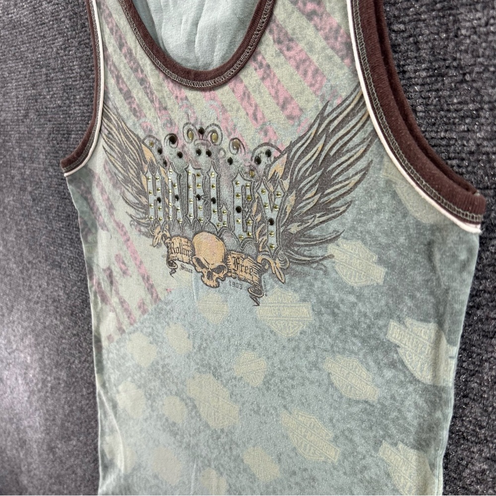 Harley-Davidson Tank Top Womens Small Skull Biker Durango, Colorado Embellished - Picture 5 of 9